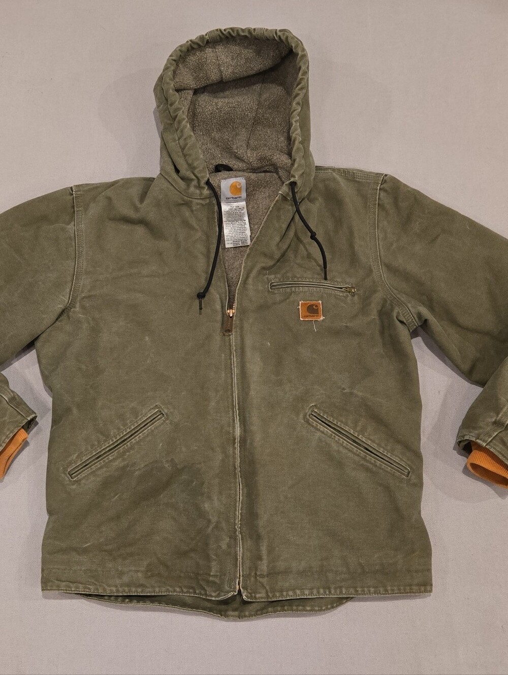Carhartt J141 LOV Green Sierra Sherpa Lined Hooded WorkWear Jacket